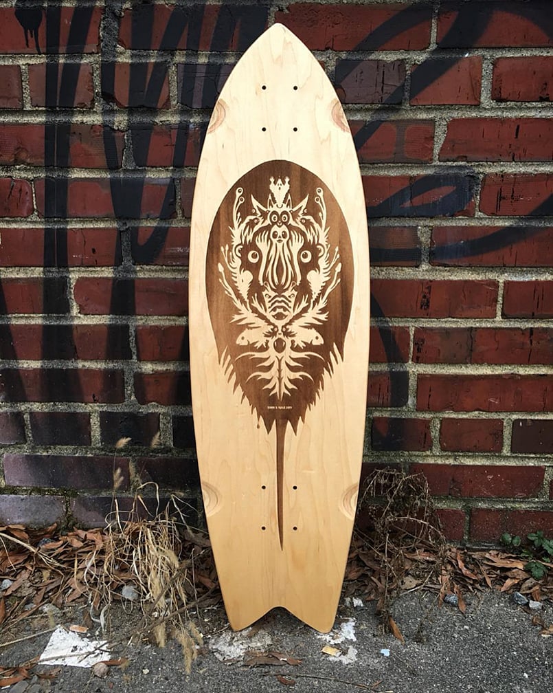 Laser etched skateboard deck 9.5" x 32"