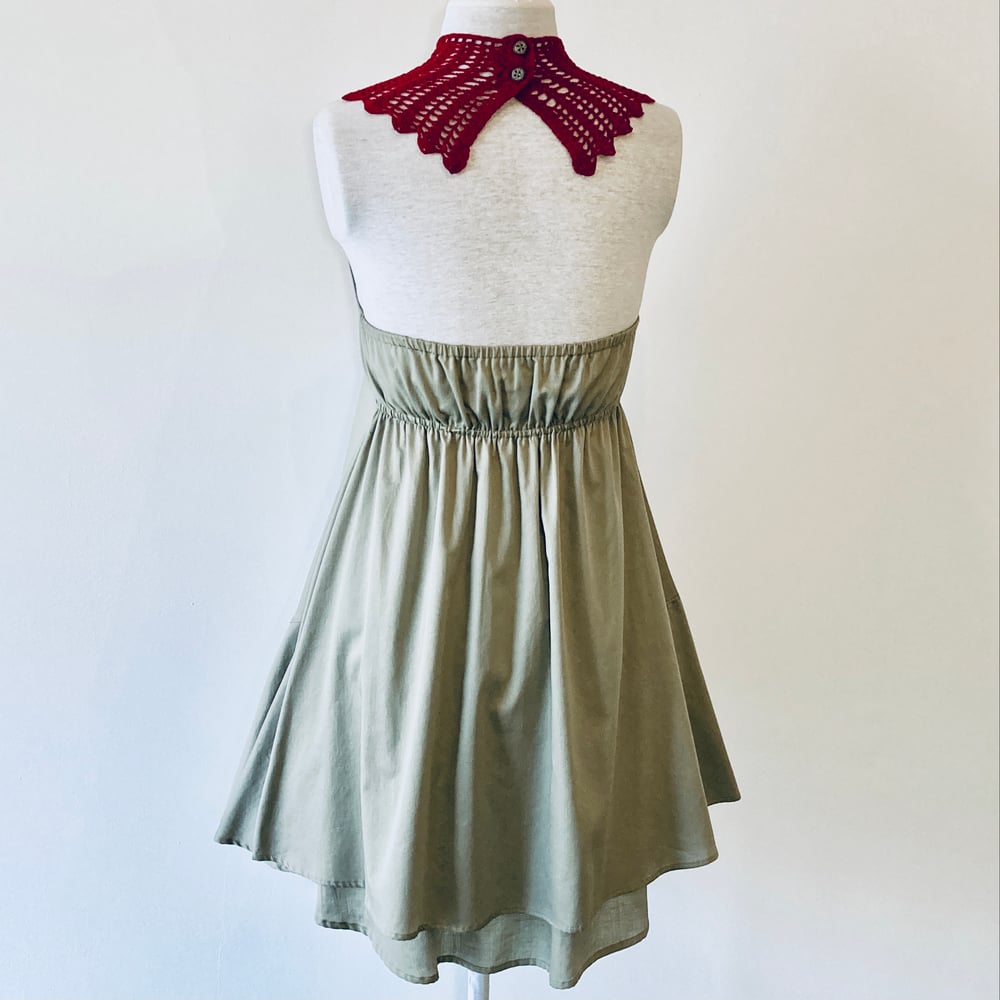 Image of Crimson and Pearl Gray Monique Dress