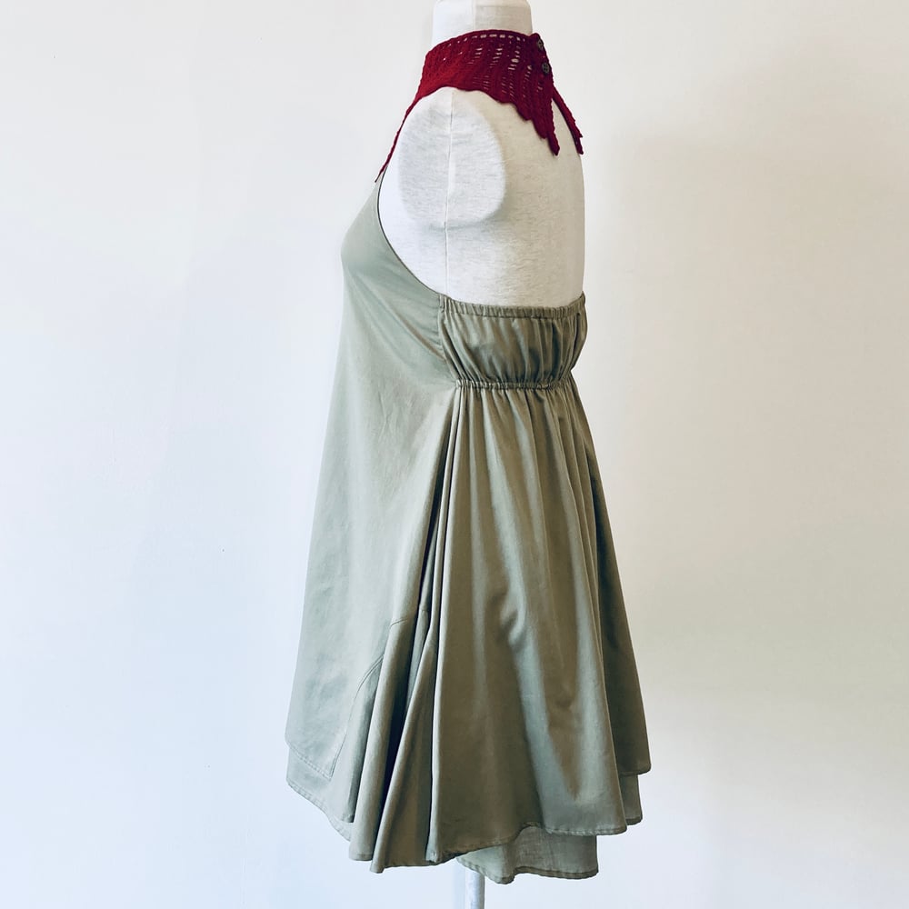 Image of Crimson and Pearl Gray Monique Dress