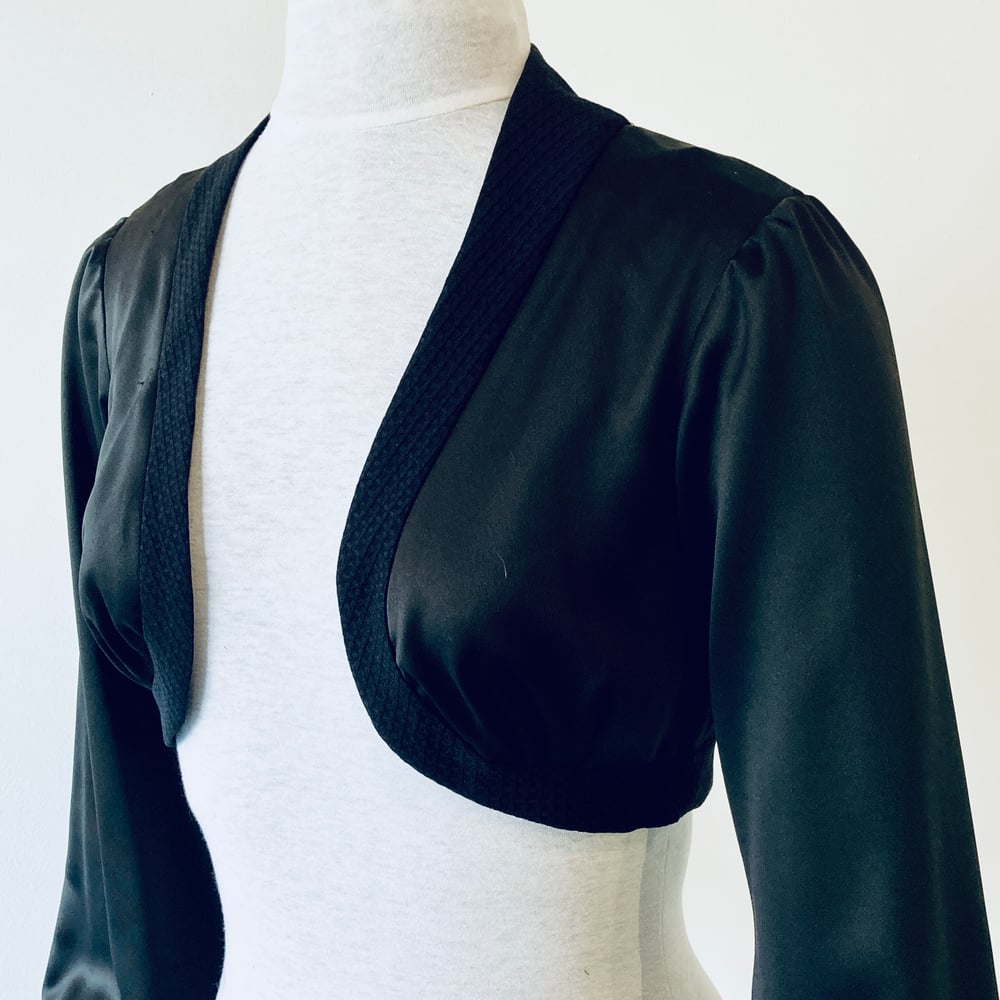 Image of Noir Silk Leone Bolero Jacket