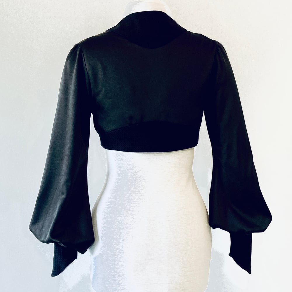 Image of Noir Silk Leone Bolero Jacket