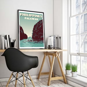 Image of Vintage poster Philippines - Palawan Island | Wall Art Decor | Travel Poster | Fine Art Print