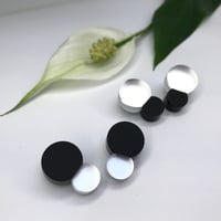 Image 1 of Náušnice Bubbles black&silver