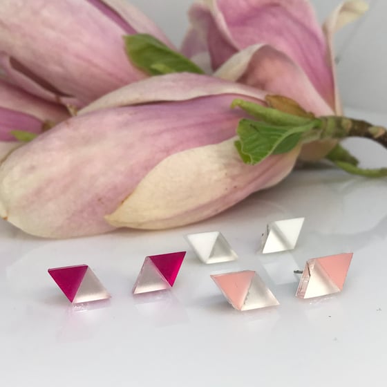 Image of Double Triangle mini silver& color