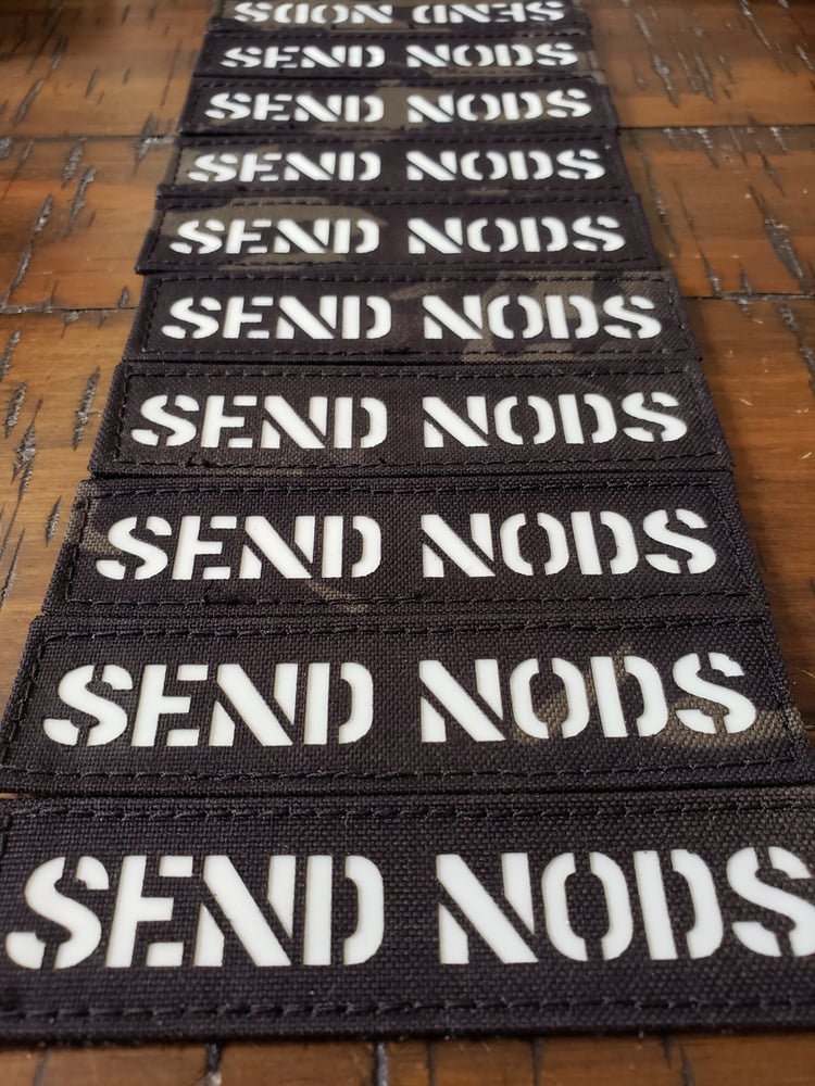 Image of Send Nods laser cut gitd patch (MC Black)