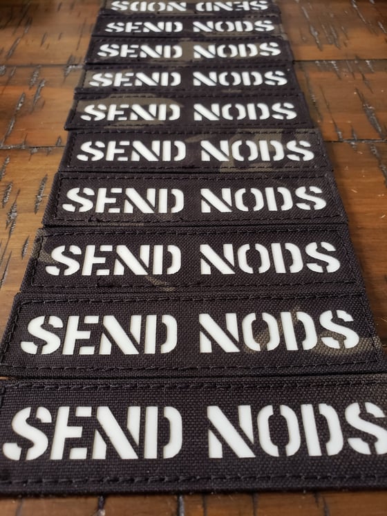 Image of Send Nods laser cut gitd patch (MC Black)