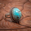 1970s Domed Turquoise and Sterling Silver Ring size 6.5 