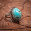 1970s Domed Turquoise and Sterling Silver Ring size 6.5