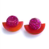 Image 2 of Audrey Stud Orange & Pink