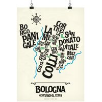 Image 1 of BOLOGNA - Typographic Map