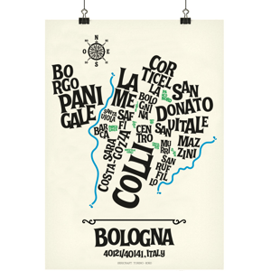 Image of BOLOGNA - Typographic Map