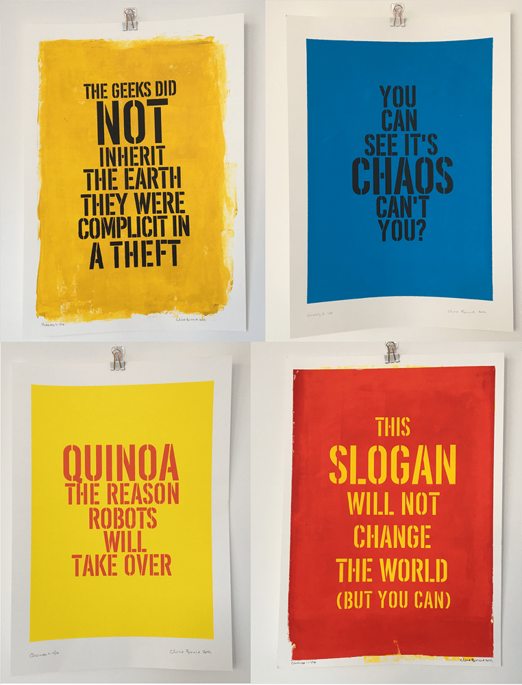 Image of More Slogans from the 21st Century A3 Limited Edition Hand Pulled Screen Prints