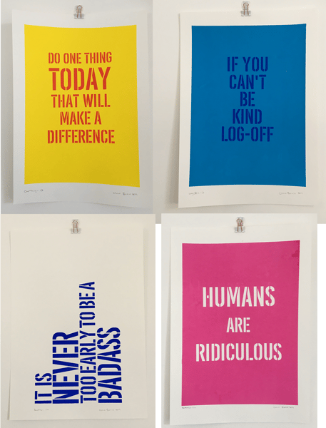 Image of Slogans from the 21st Century A3 Limited Edition Hand Pulled Screen Prints
