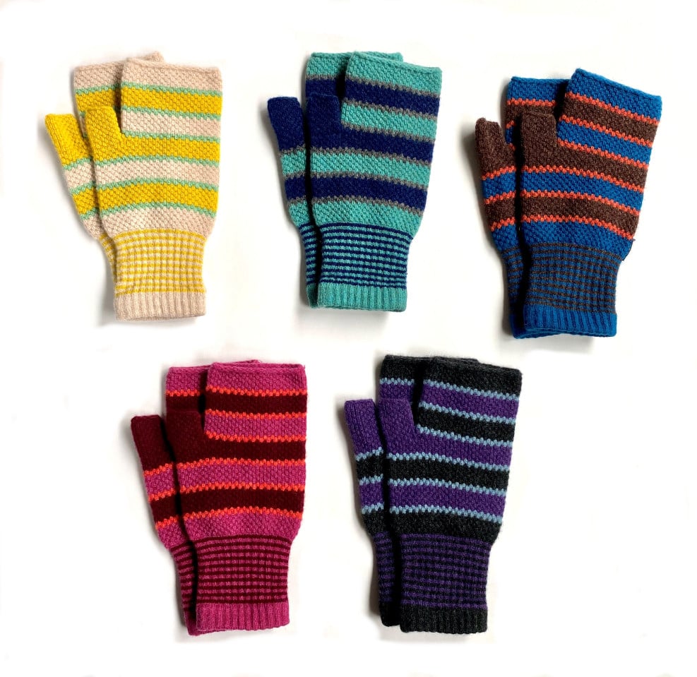 Image of Tuck Stitch Open Mittens 