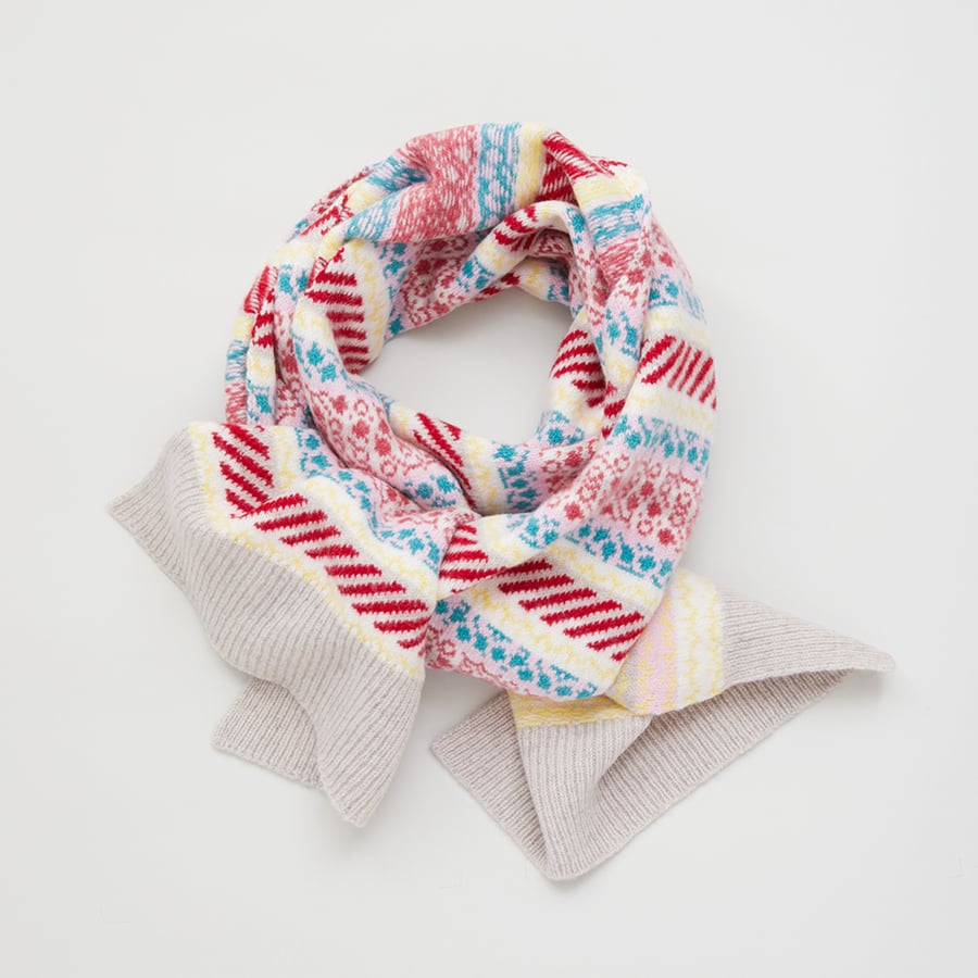 Image of Dot and Stripe Fairisle Scarf