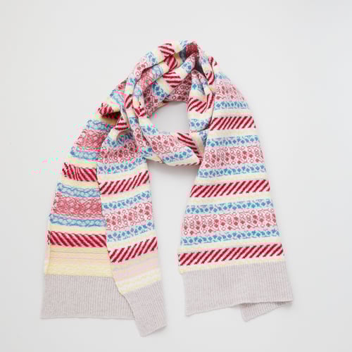 Image of Dot and Stripe Fairisle Scarf