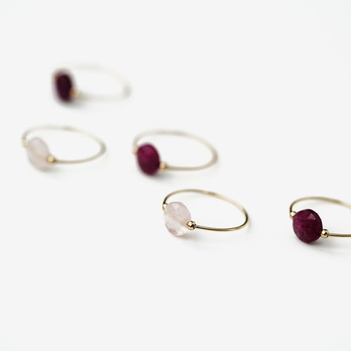 Image of Bague meluna quartz rose