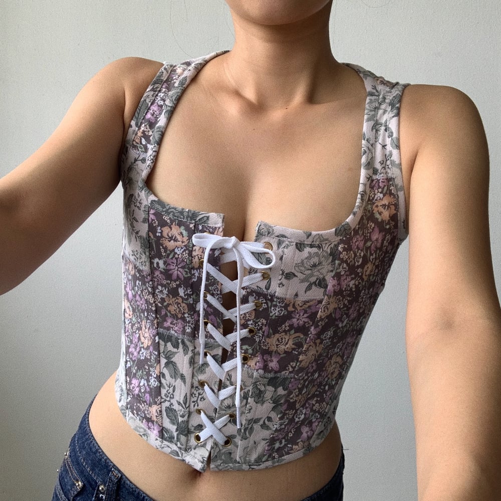 Image of Eden Bodice in Cottage Patchwork 