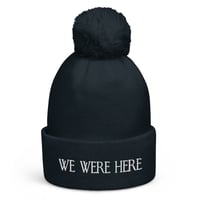 Image 1 of We Were Here | White Embroidered Pom-pom Beanie