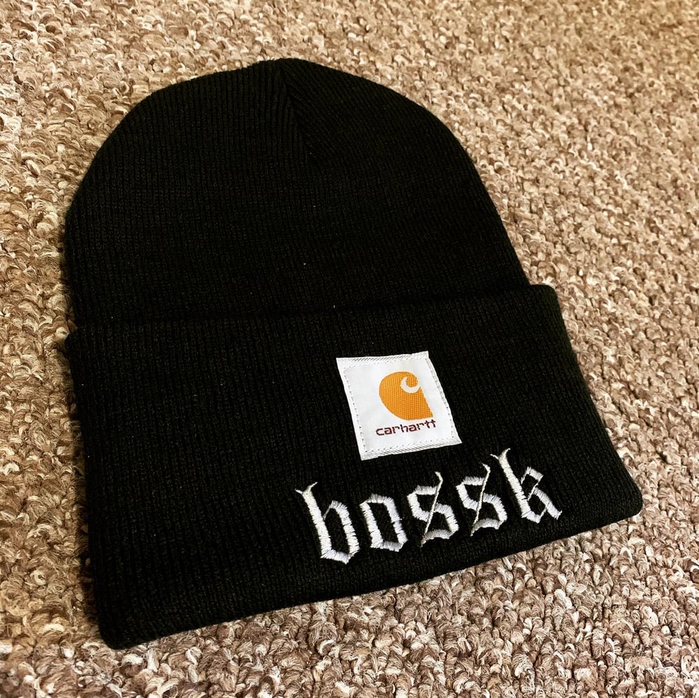 Image of Bossk x Carhartt Black Beanie