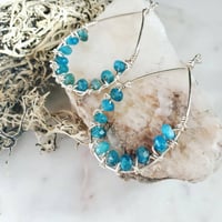 AAA Blue Apatite tangled hoops