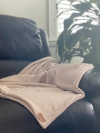 Oatmeal waffle throw blanket 