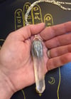 Long Lemurian Crystal pendant on 24" sterling chain