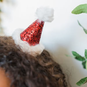 Image of Glitter Santa Hat Hair Clip 