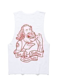 Image 1 of Cup Of Cage muscle shirt (WHITE/RED)**only 1 small left**