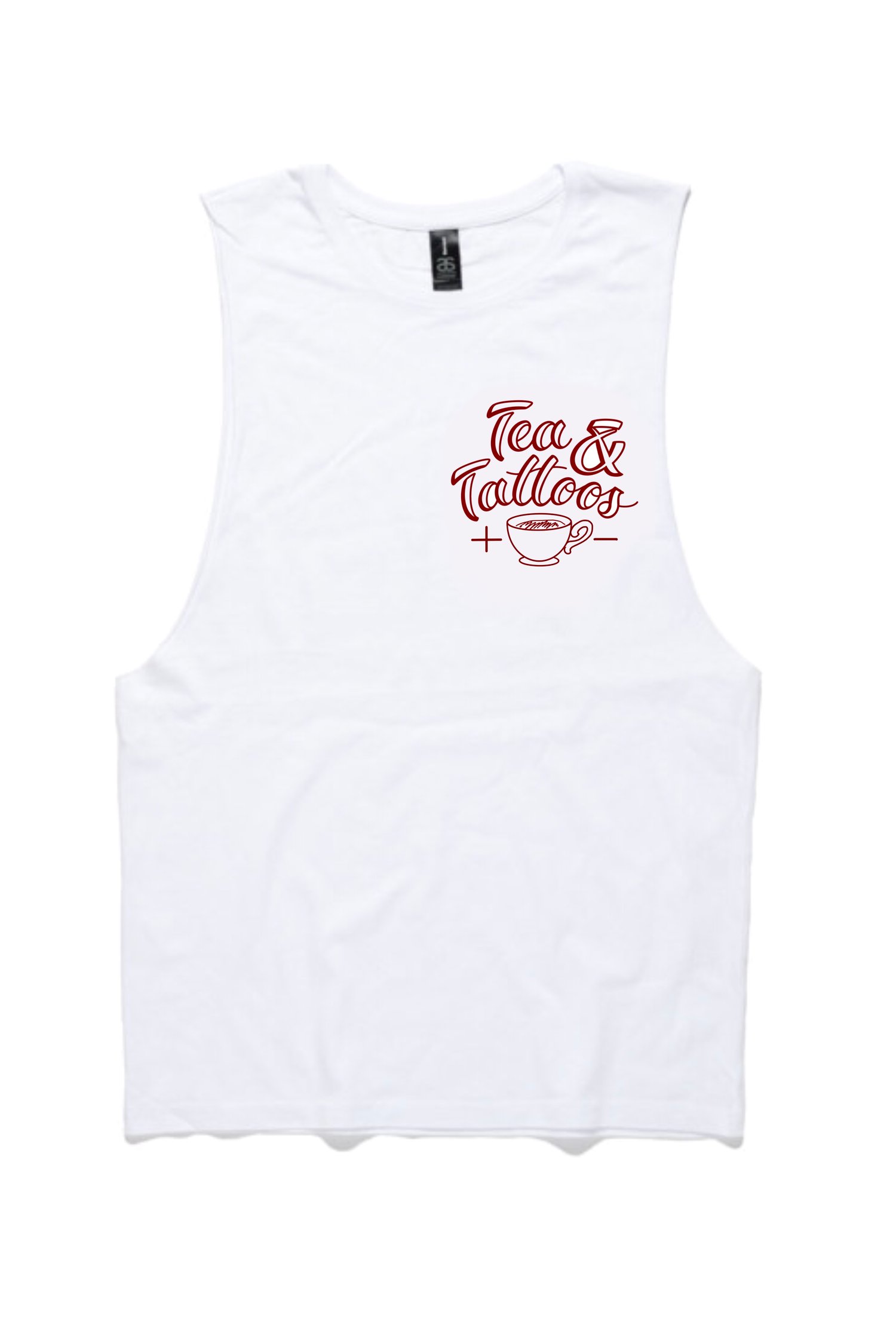 Image of Cup Of Cage muscle shirt (WHITE/RED)**only 1 small left**