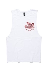 Image 2 of Cup Of Cage muscle shirt (WHITE/RED)**only 1 small left**