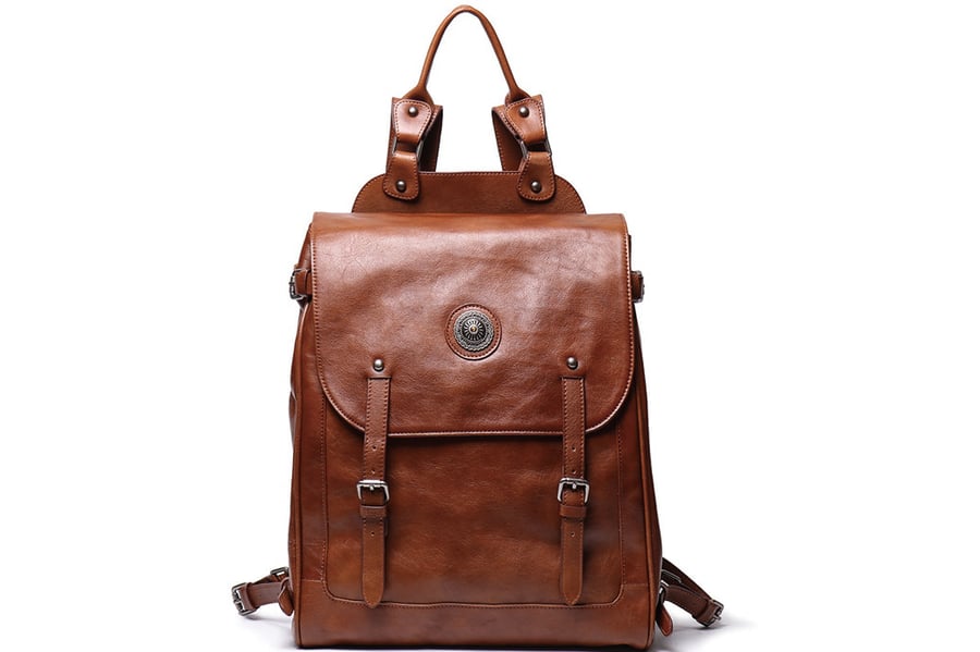 Image of Handmade Full Grain Leather Backpack, Travel Backpack, Rucksack 9036
