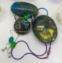 Image 1 of labradorite necklace with rainbow chain 