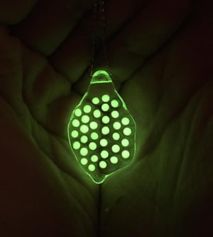 Glow in the Dark Glass Frog Egg Pendant