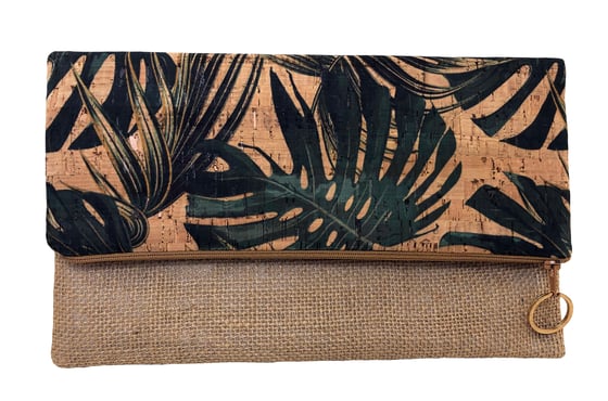 Image of Tropical Design Cork Leather Folded Clutch 