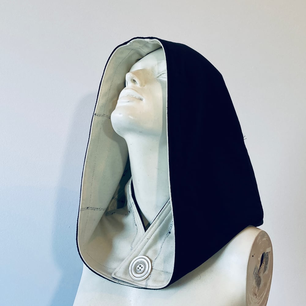 Image of Reversible Cream and Black Hood