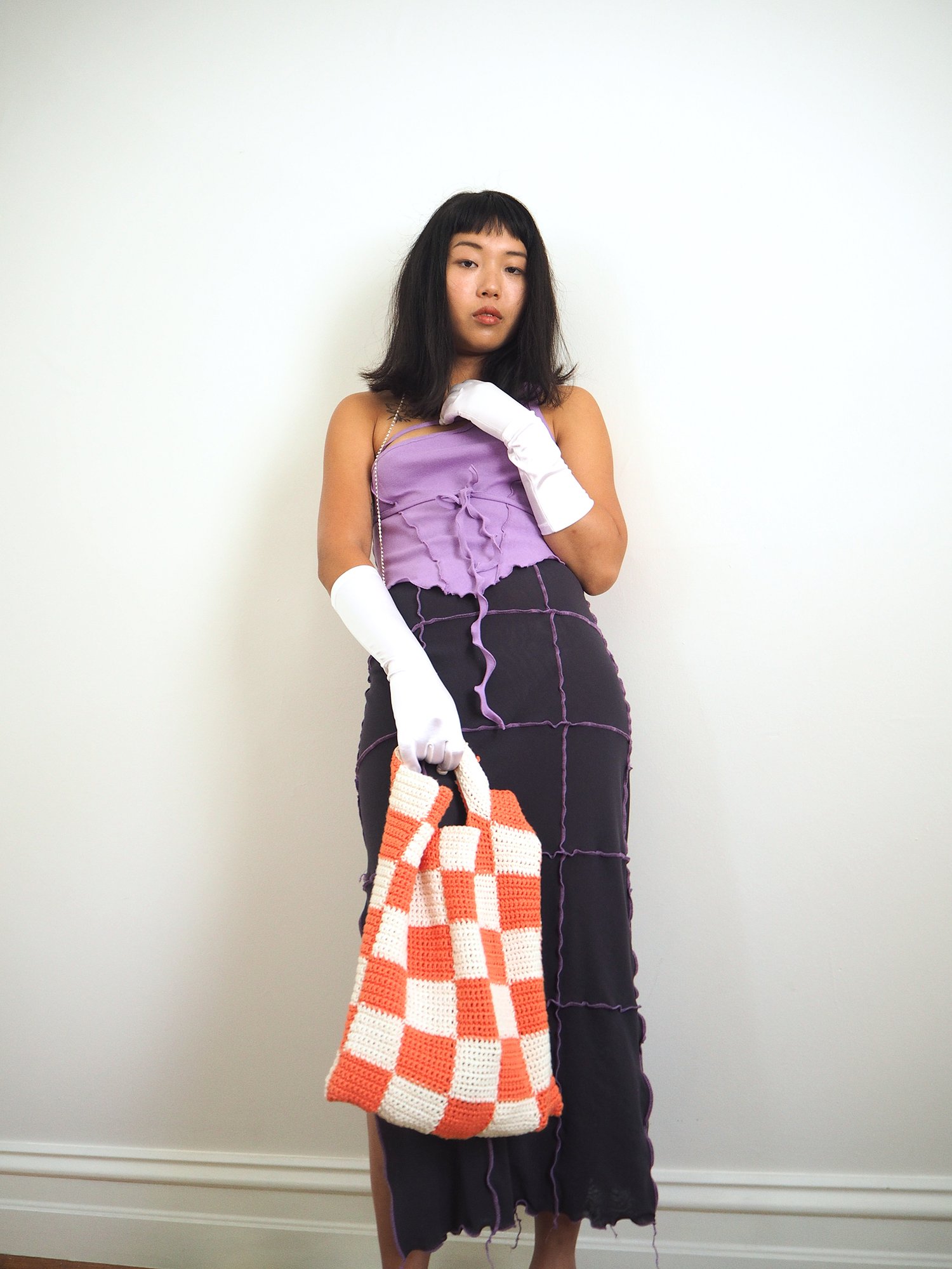 Image of No. 21 / Grid Mesh Skirt - Asphalt
