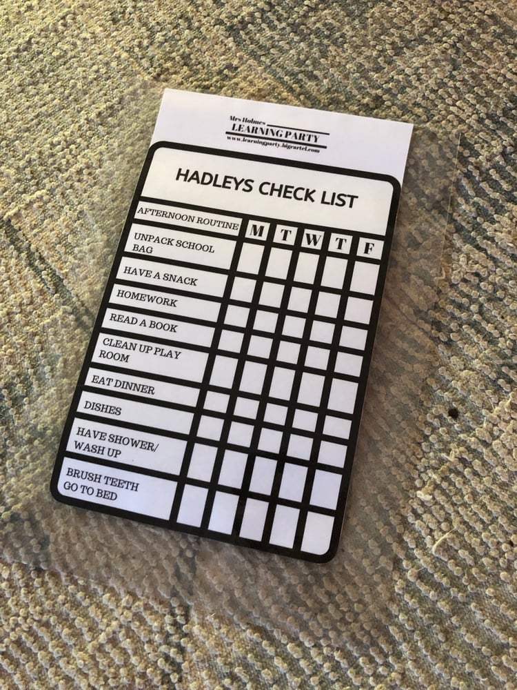 Image of Afternoon Check List