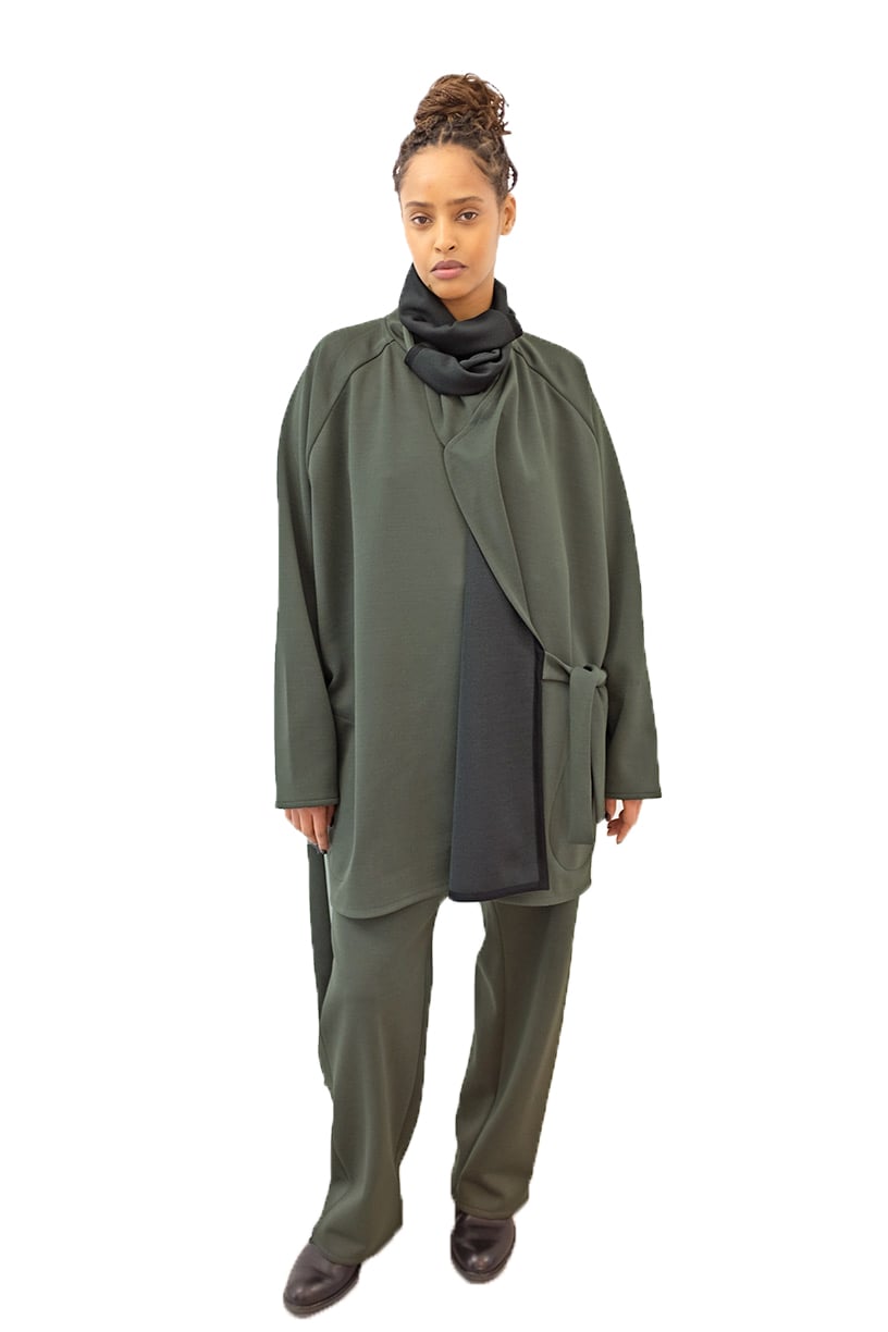 Image of FOS Robe - Wool- Dark green