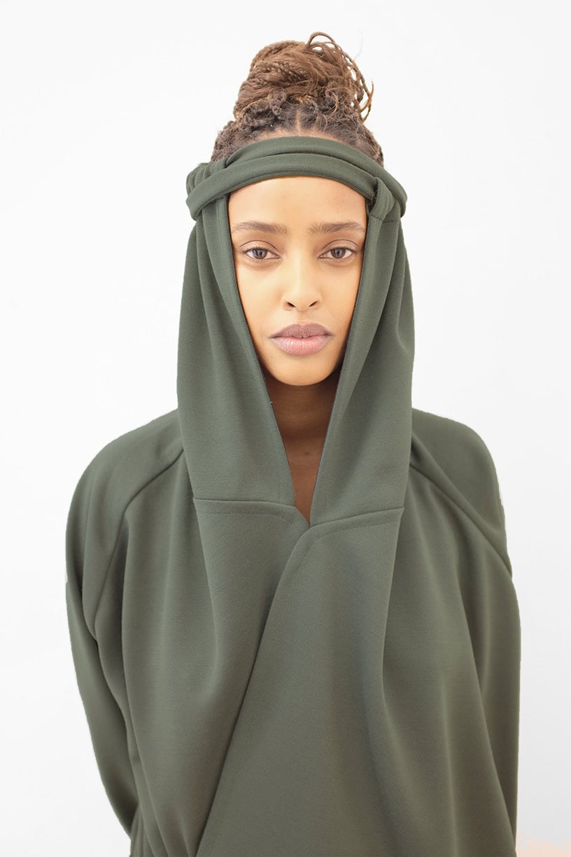 Image of FOS Robe - Wool- Dark green
