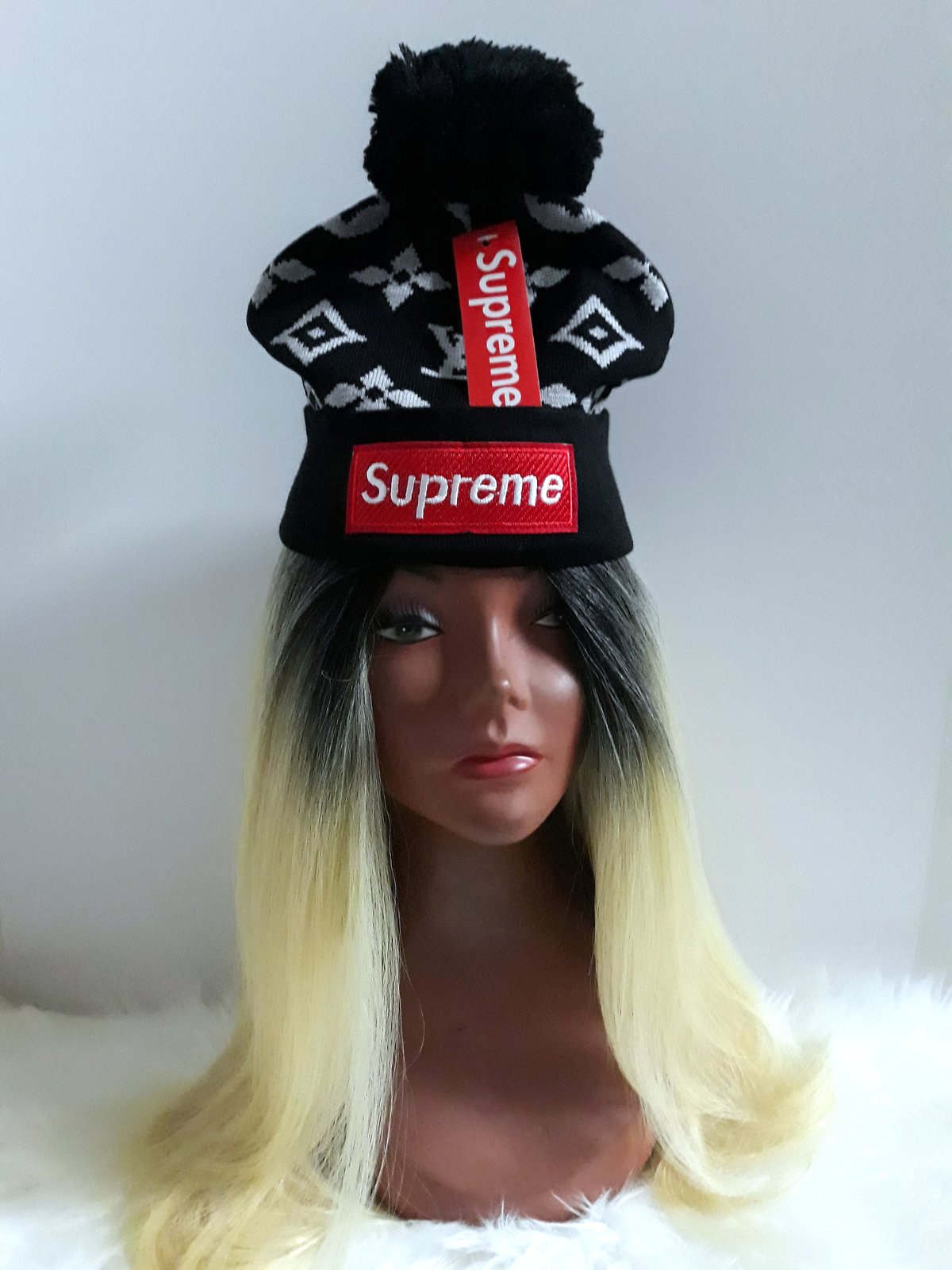 All black outlet supreme hat