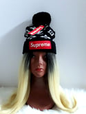 Black Supreme Beanie Hat