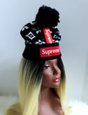 Black Supreme Beanie Hat