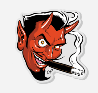 Image of SMOKING DEVIL Acrylic Pin