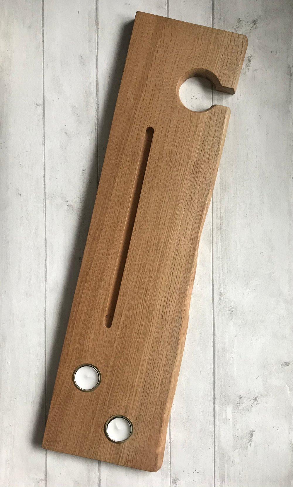 Solid Oak Bath Board for crystals or ipad