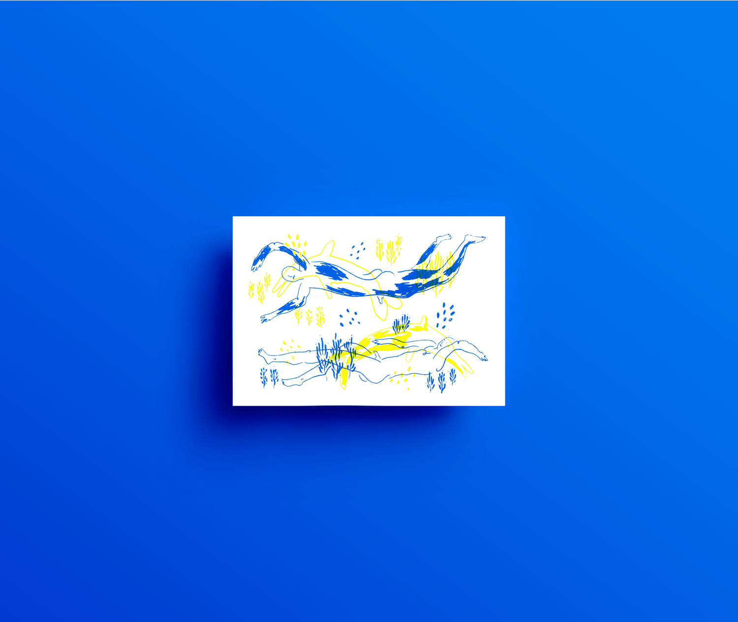 Les dauphins, Sérigraphie A5