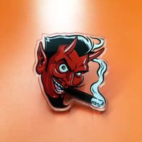 Image 1 of SMOKING DEVIL Acrylic Pin