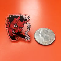 Image 2 of SMOKING DEVIL Acrylic Pin