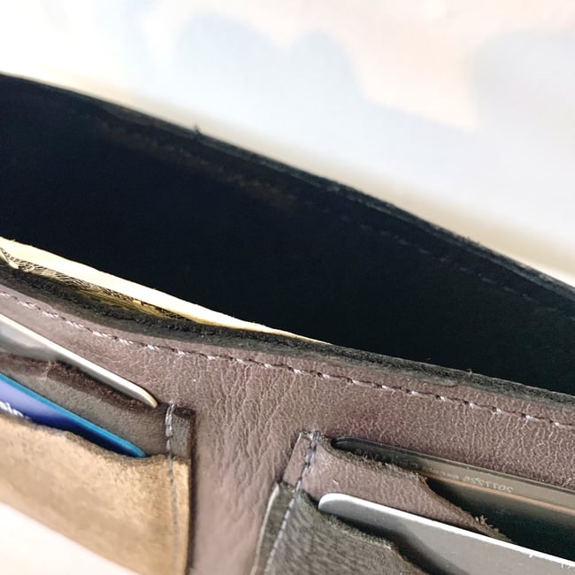 Dusty Grey Reclaimed Leather Bi-fold Wallet