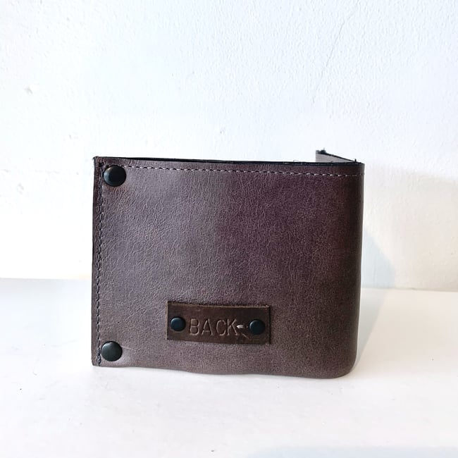 Dusty Grey Reclaimed Leather Bi-fold Wallet